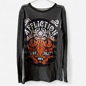AFFLICTION y2k 2000s long sleeve shirt Men's Medium